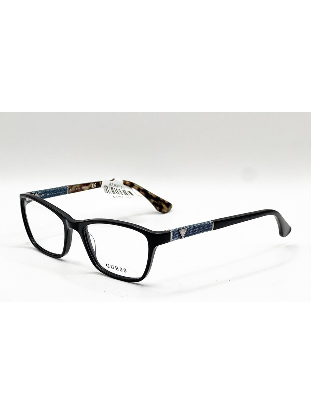Guess GU2594 001 Black/Denim Rectangle Authentic Eyeglass Frames 52-17